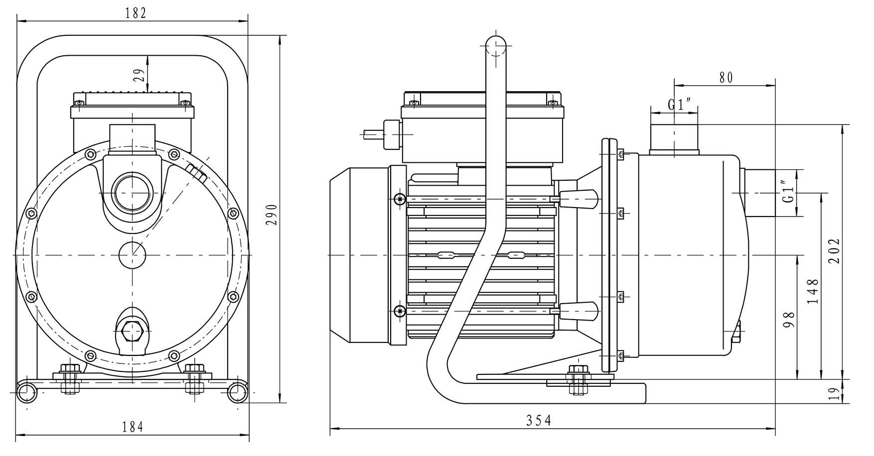 Dimensions - Garden 1000M 230V