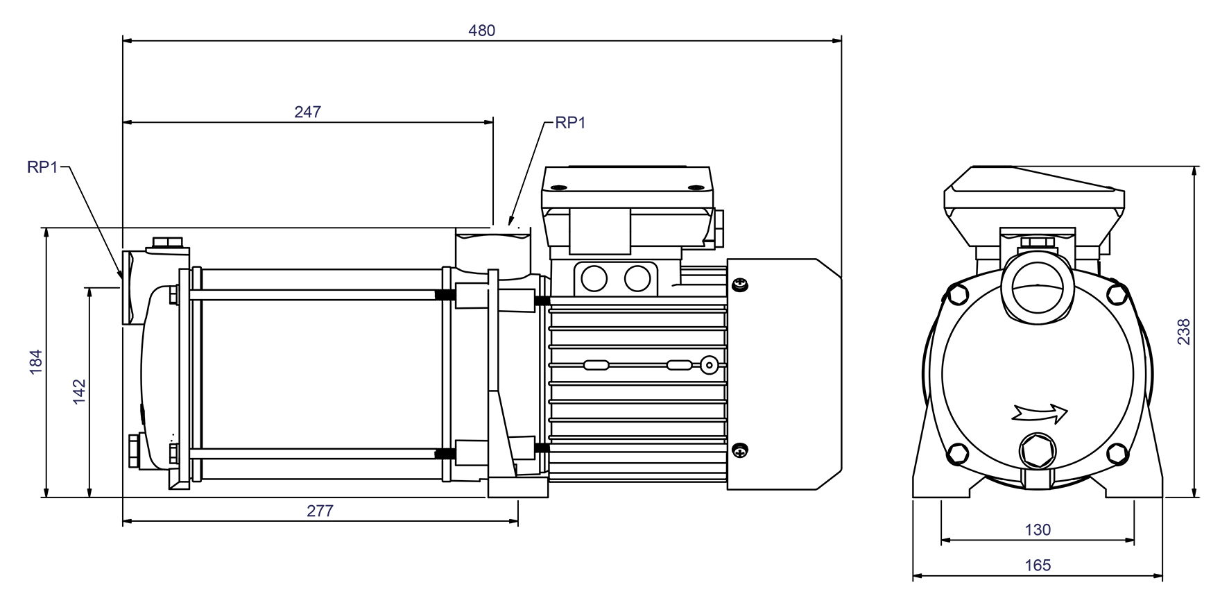 Dimensions - CPS 20-6 M GG 230V