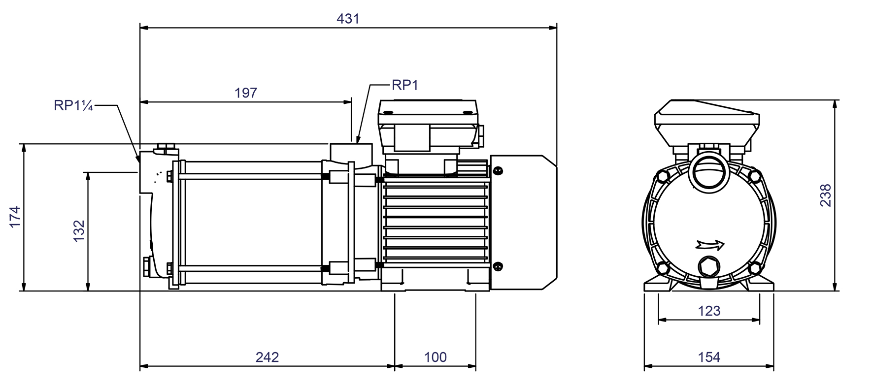 Dimensions - CPS 25-4 MB 230V