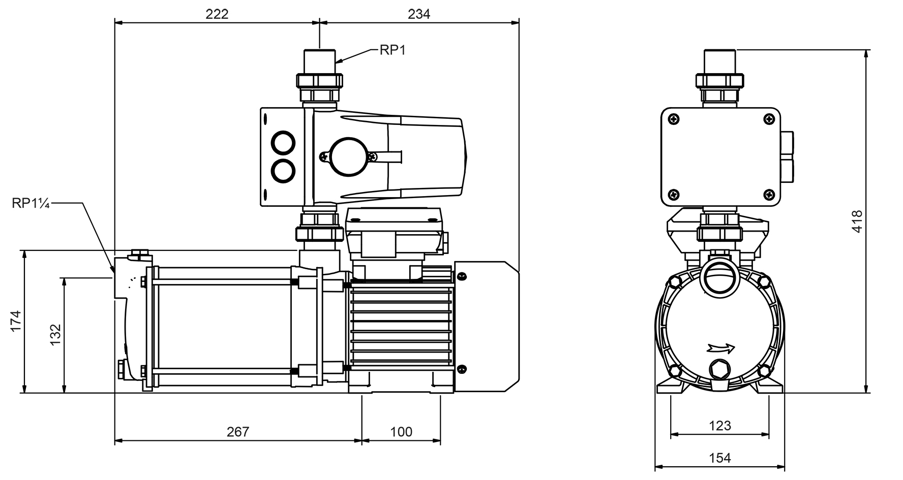 Abmessungen - CPS 25-5MB/Kit 05 OPTIMATIC