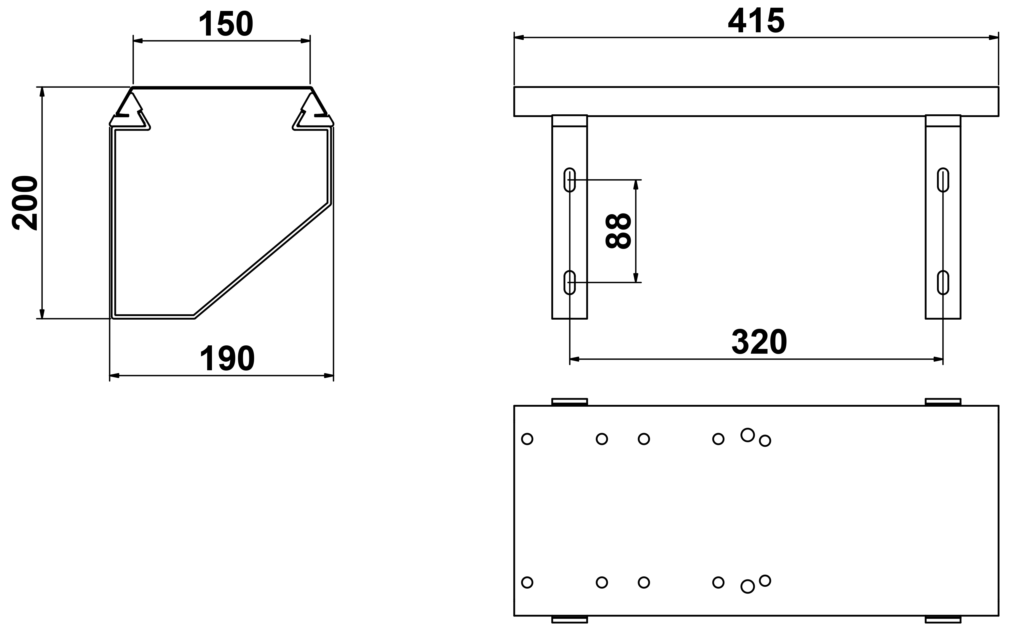 Abmessungen - Pumpenkonsole groß