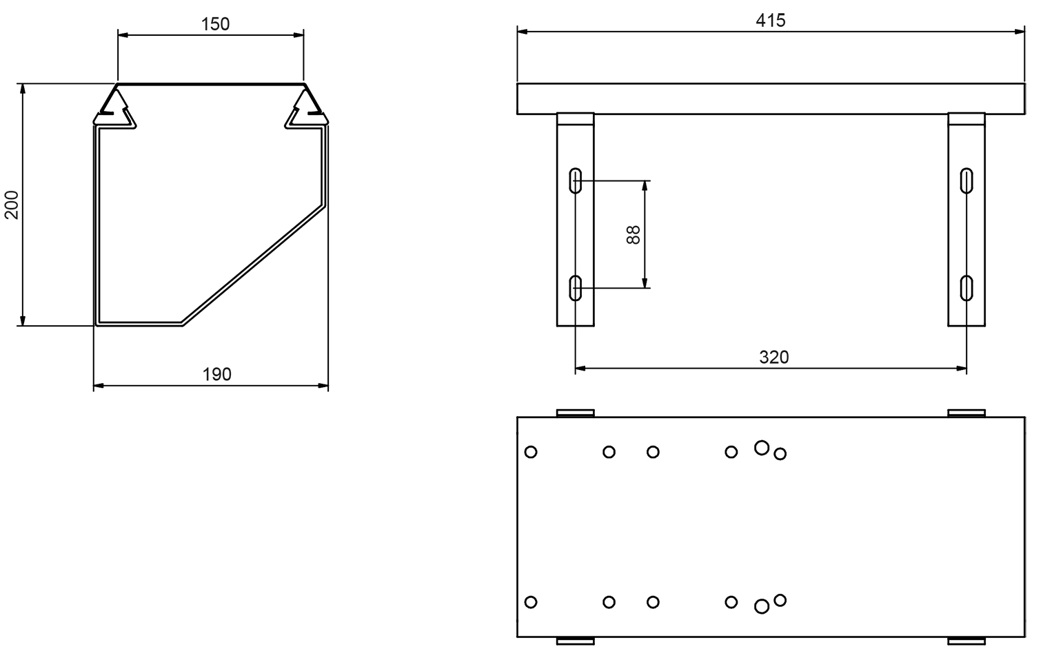 Dimensions - Pump console, big