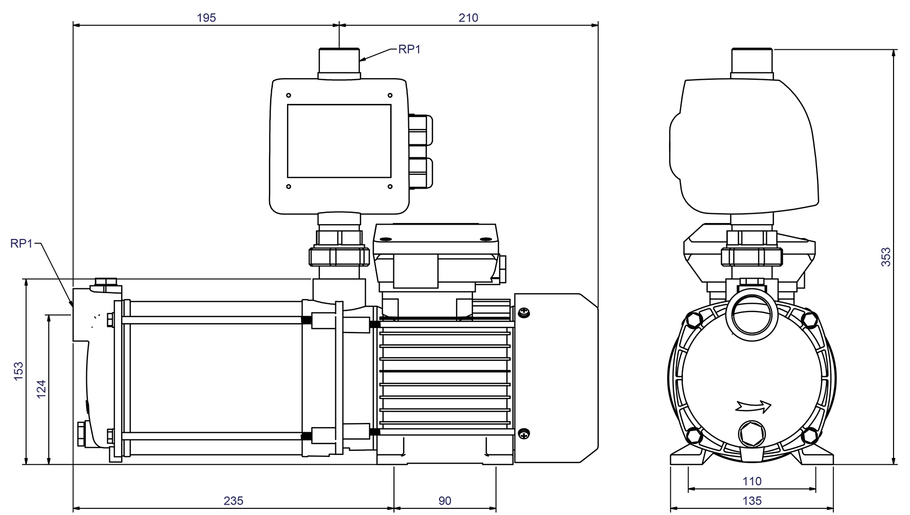 Dimensions - CPS 15-4 B / ZP Control AdPro