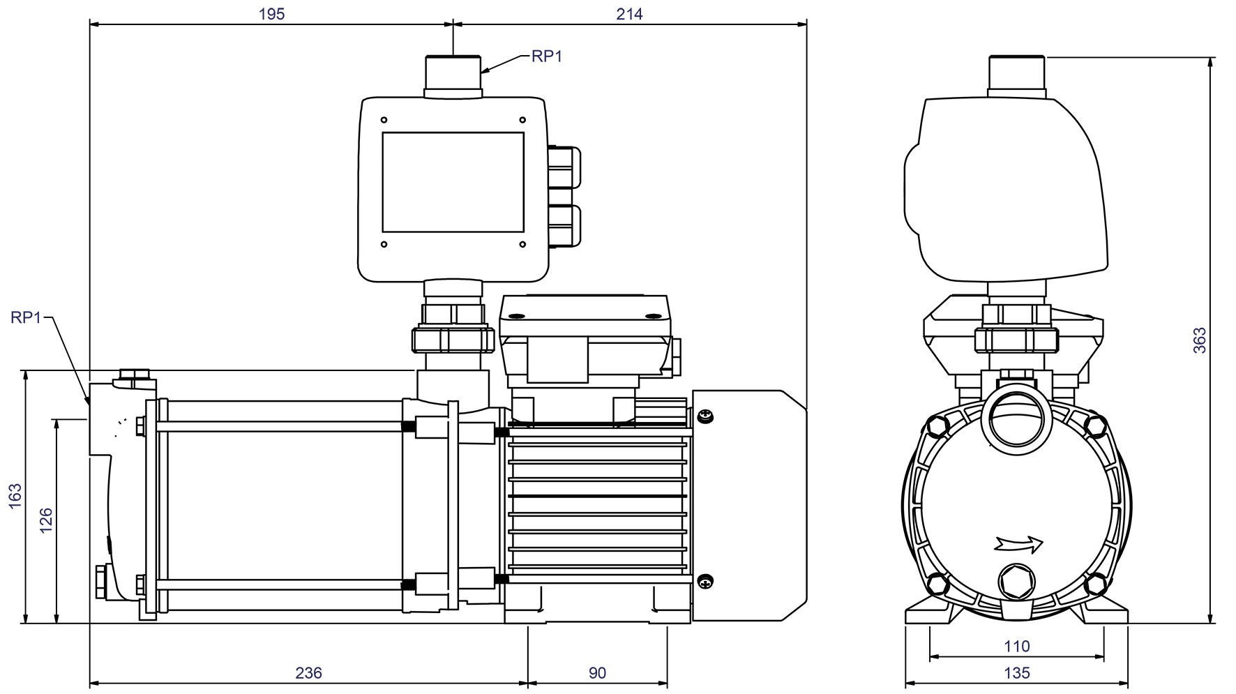 Dimensions - CPS 20-4 B / ZP Control AdPro
