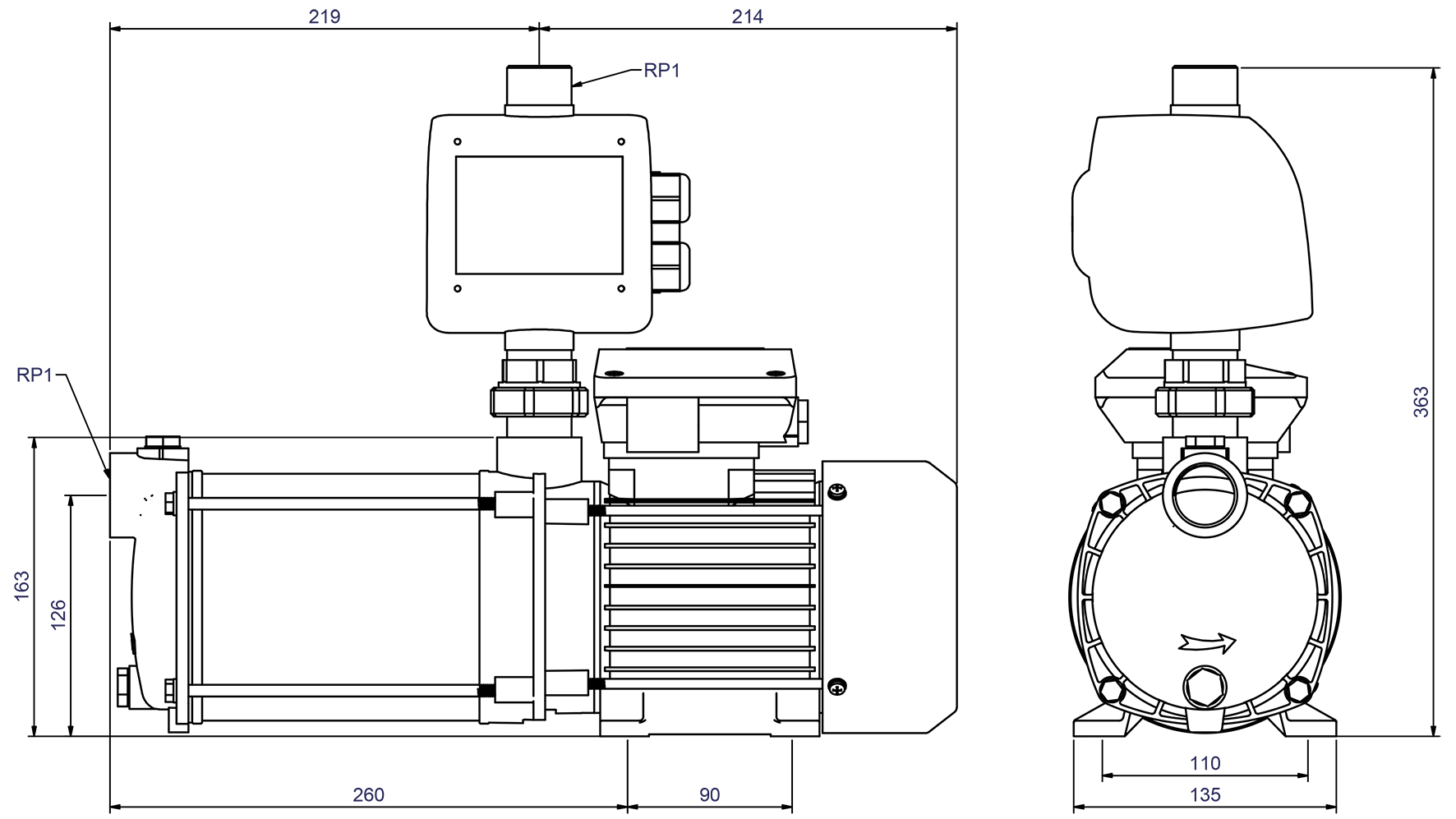 Dimensions - CPS 20-5 B / ZP Control AdPro