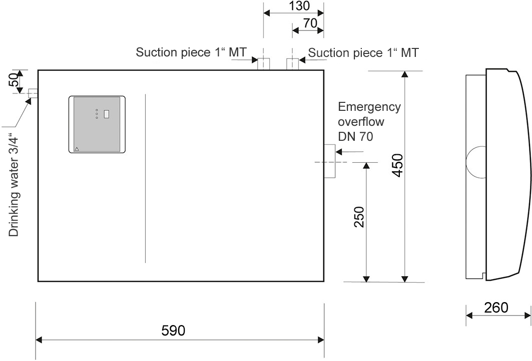 Dimensions - Raincenter PRO Comfort 15
