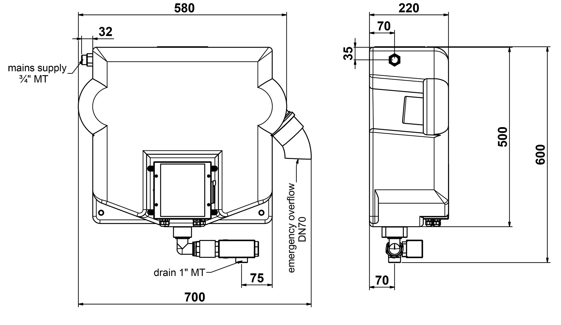 Dimensions - Tacomat 5 Comfort
