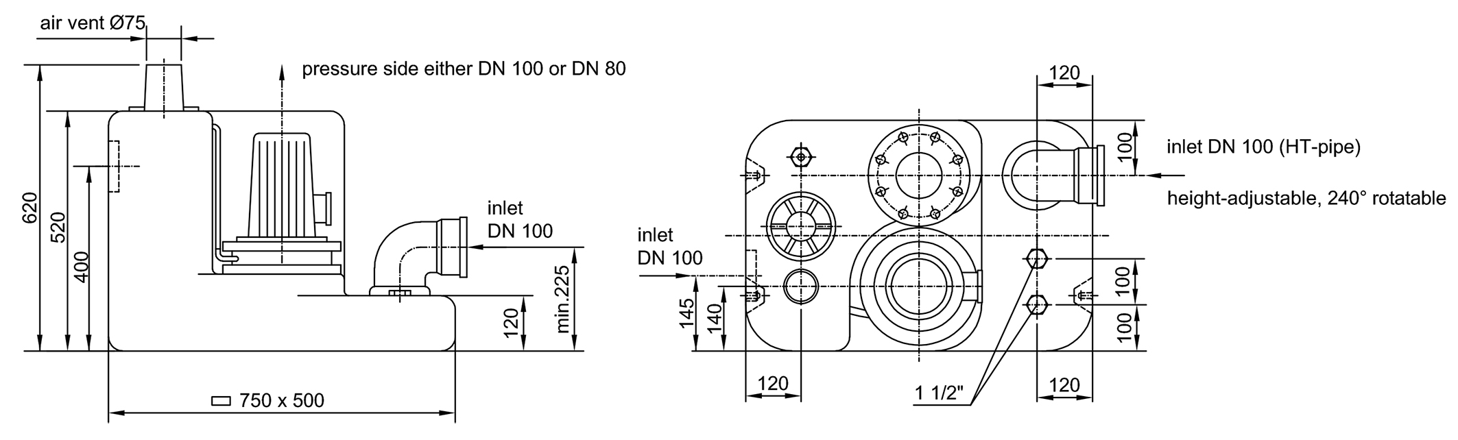 Dimensions - Boy 3,0 D  400 V