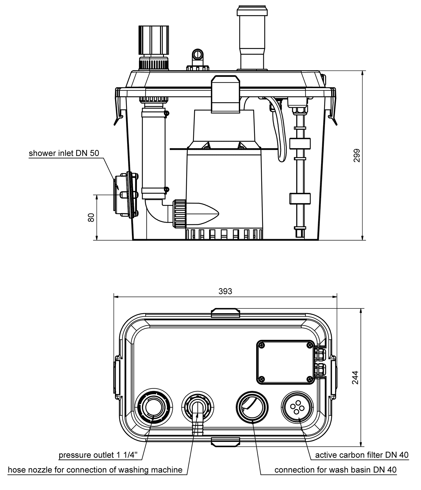 Dimensions - S-SWH 190