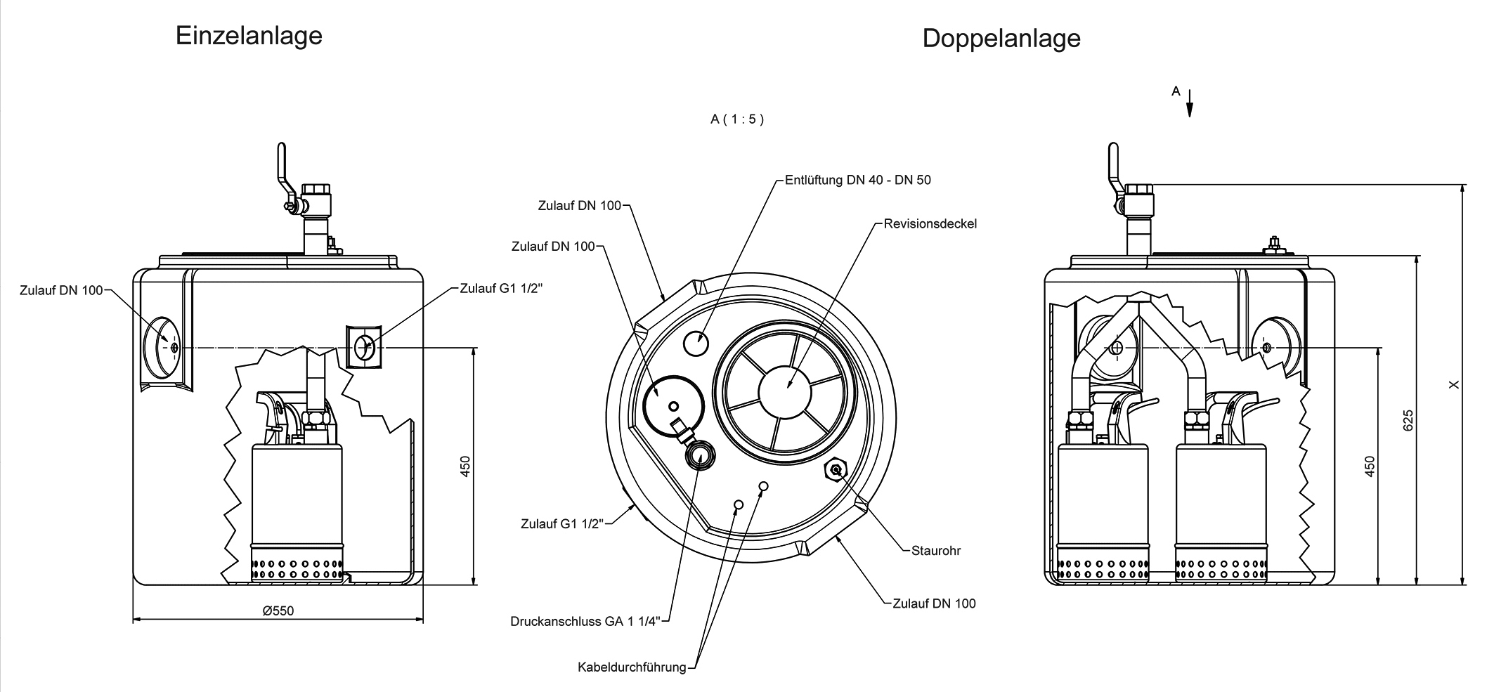 Abmessungen - SWH 500/65