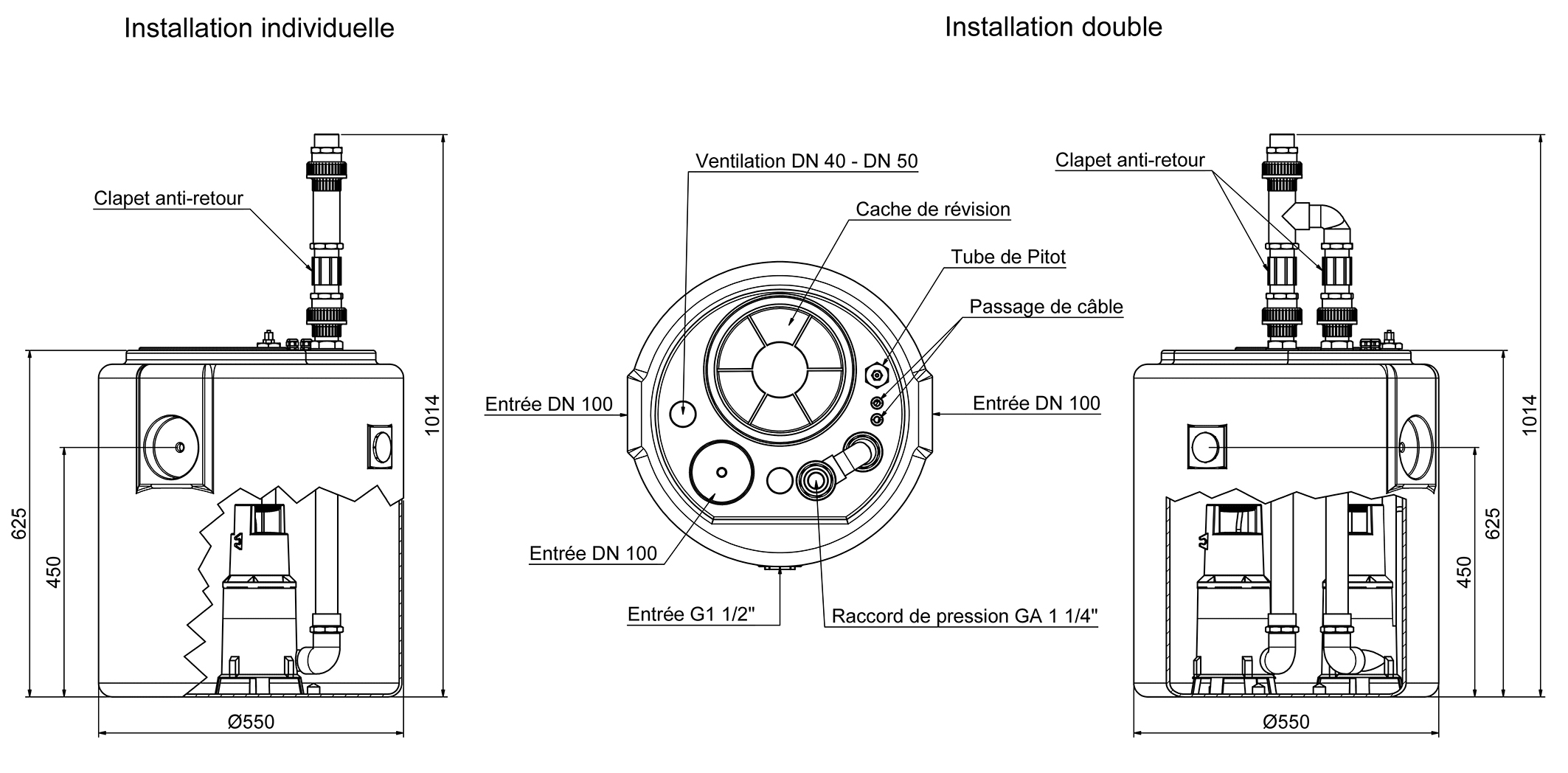 Dimensions - SWH-F 500/35 Double