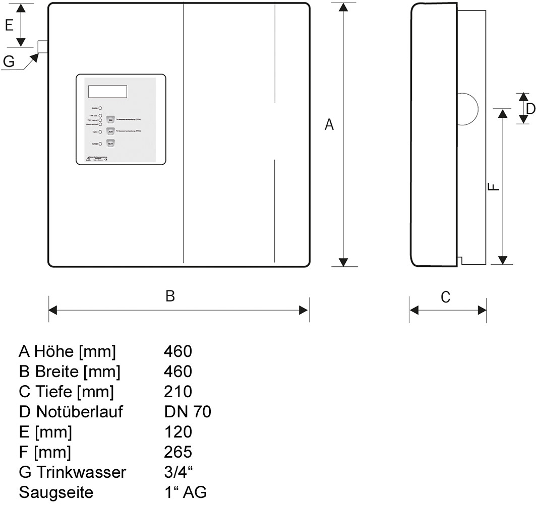 Abmessungen - Tacomat 2 Basic 15