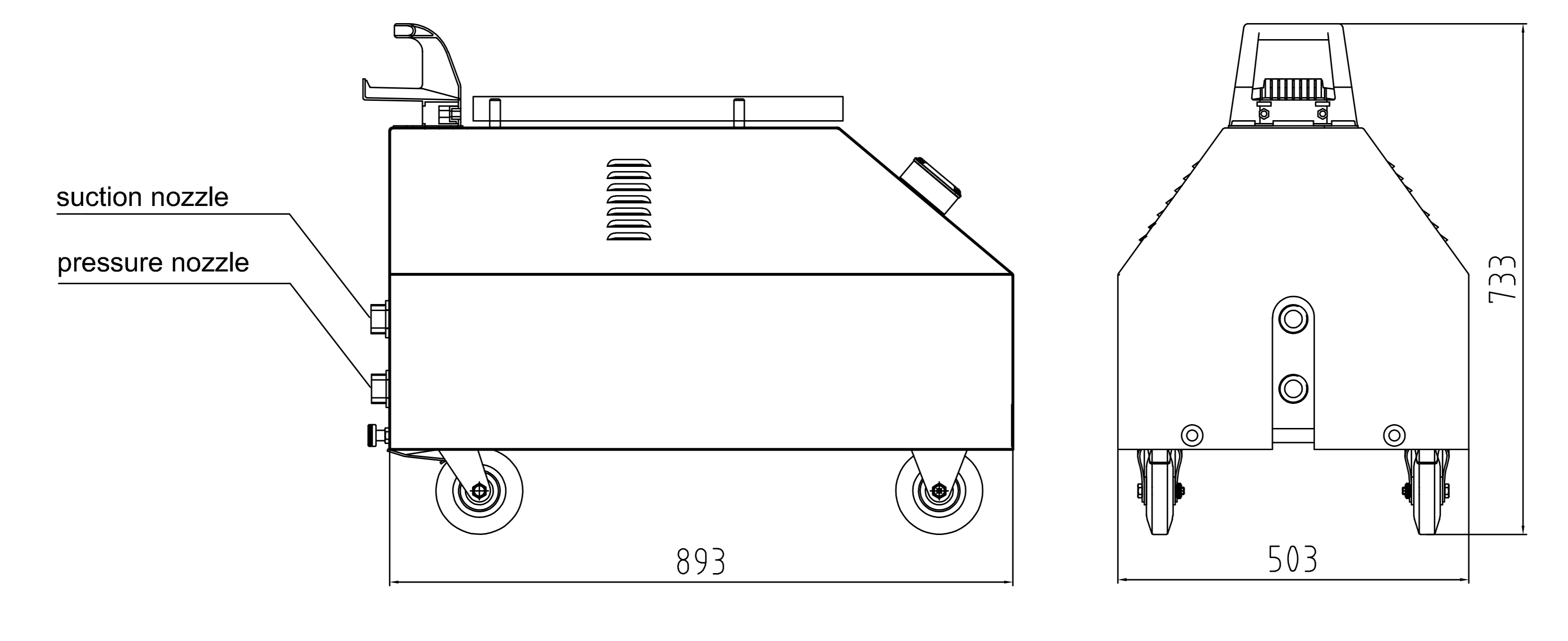 Dimensions - USS 8000 oil-resistant