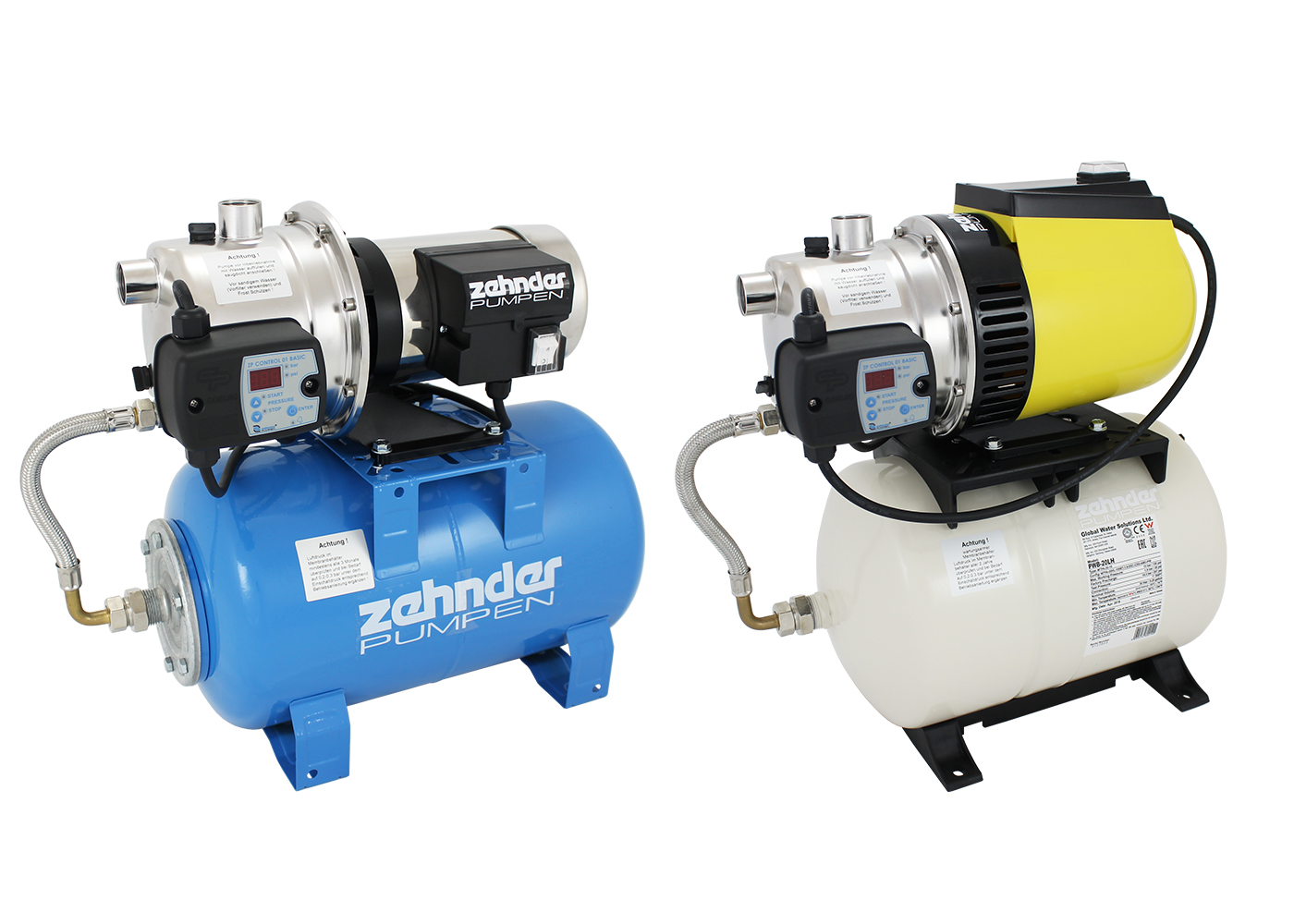 Rede de água doméstica com bomba de um nível e interruptor de pressão digital